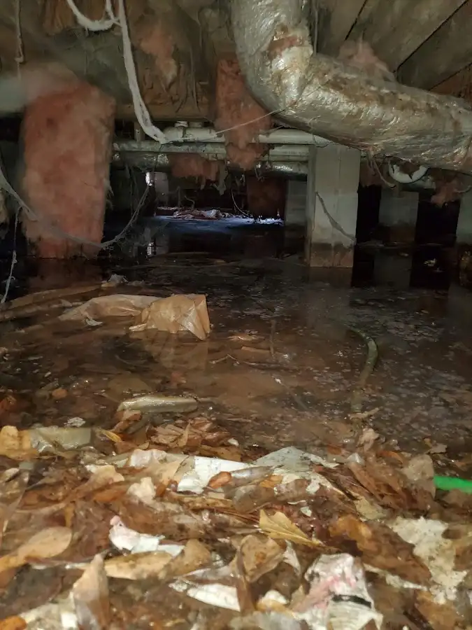 Crawl space flood assessment for Commercial Water Damage Restoration in Robbinsville