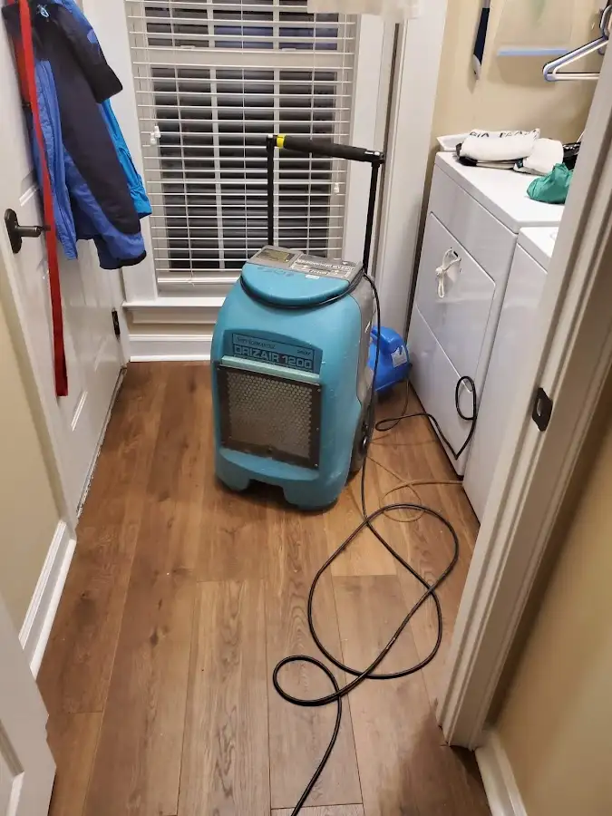 Commercial dehumidifier deployed for Flood Damage Cleanup in Robbinsville